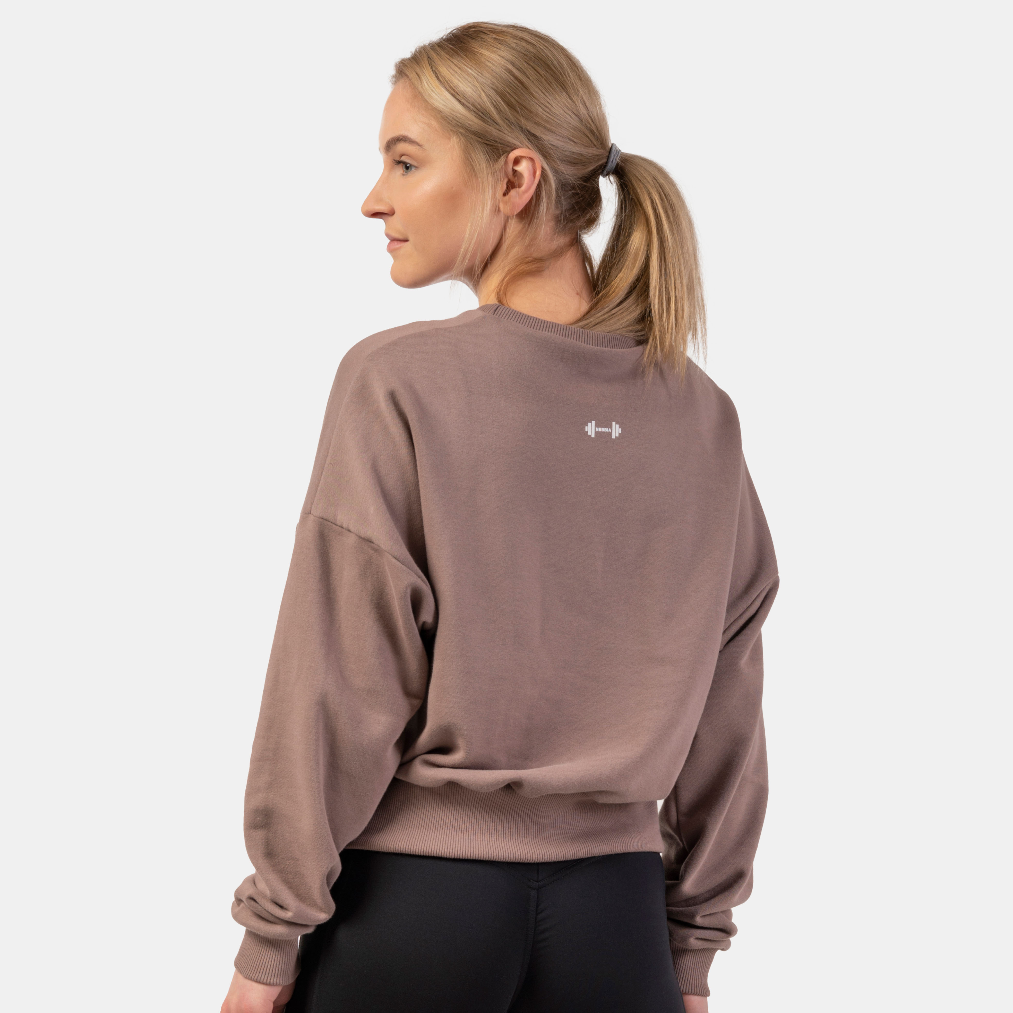 Loose Fit Sweatshirt "Feeling Good", brown - 2
