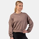Loose Fit Sweatshirt "Feeling Good", brown