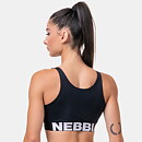 Smart Zip Front Sports Bra, black