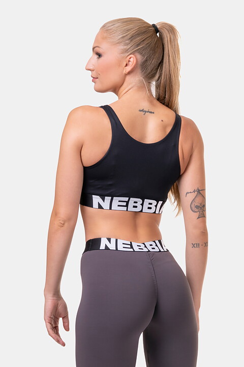 Smart Zip Front Sports Bra, black