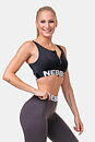 Smart Zip Front Sports Bra, black