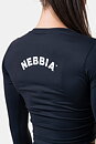 Long Sleeve Thumbhole Sporty Crop Top, black