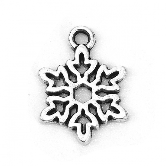 Berlock -  Snöflinga Antiksilver 15mm