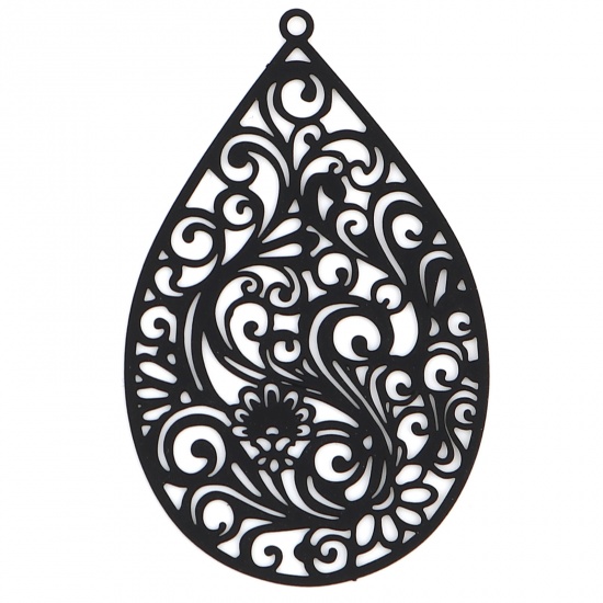 Berlock -  Droppe, Filigree  Svart swirl