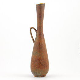 Carl-Harry Stålhane (CAF 1960s) Slender Brown Vase with Handle 28 cm