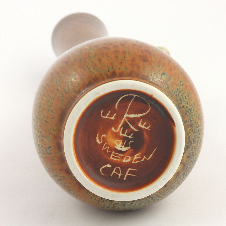 Carl-Harry Stålhane (CAF 1960s) Slender Brown Vase with Handle 28 cm