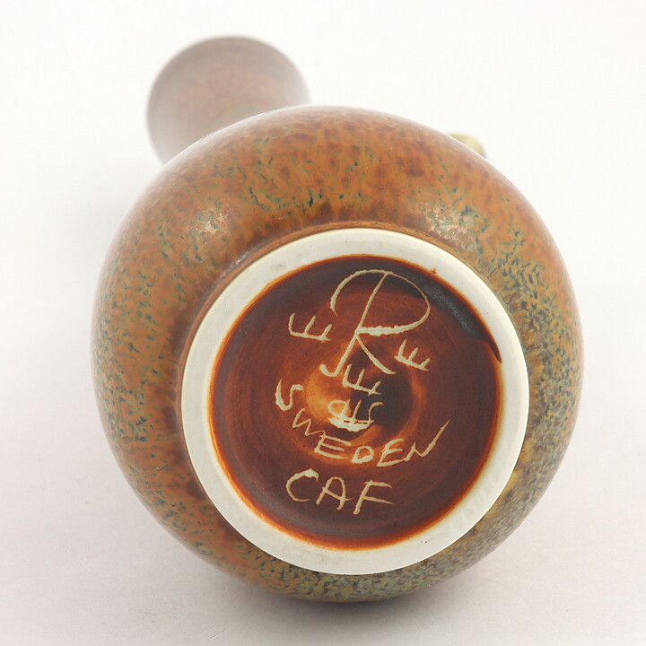 Carl-Harry Stålhane (CAF 1960s) Slender Brown Vase with Handle 28 cm
