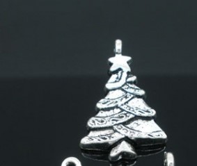 Berlock - Julgran silver 30mm