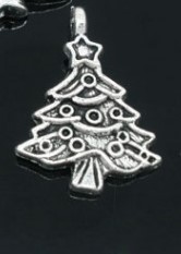 Charm - Little Christmas Tree silver star