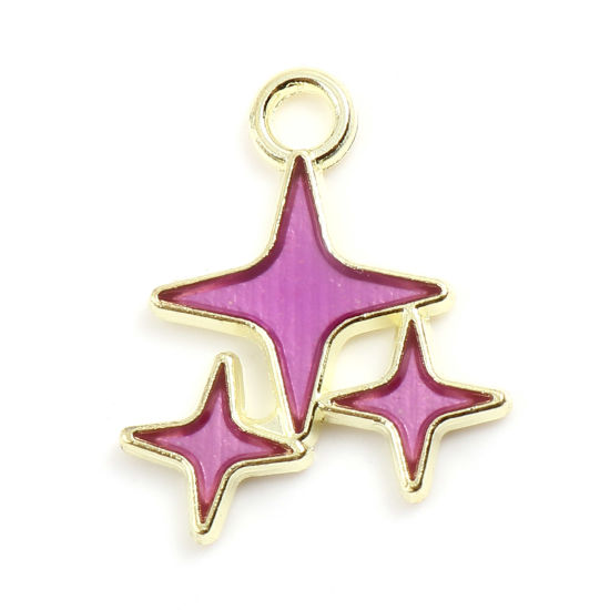 Berlock -  Enameld  Star Gold purple