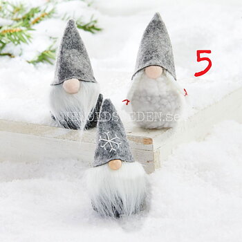 Luvtomte Vit med flätor No: 5 Mjuk 9 cm