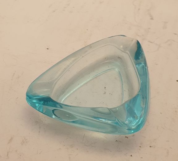 Ashtray turquoise  triangular 1950s