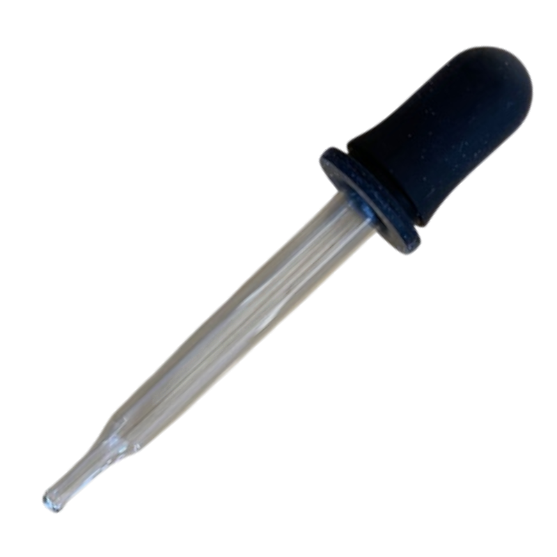 Glaspipette kurz mit Gummiansatz, Länge 60 mm