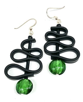 Earrings Green Murano