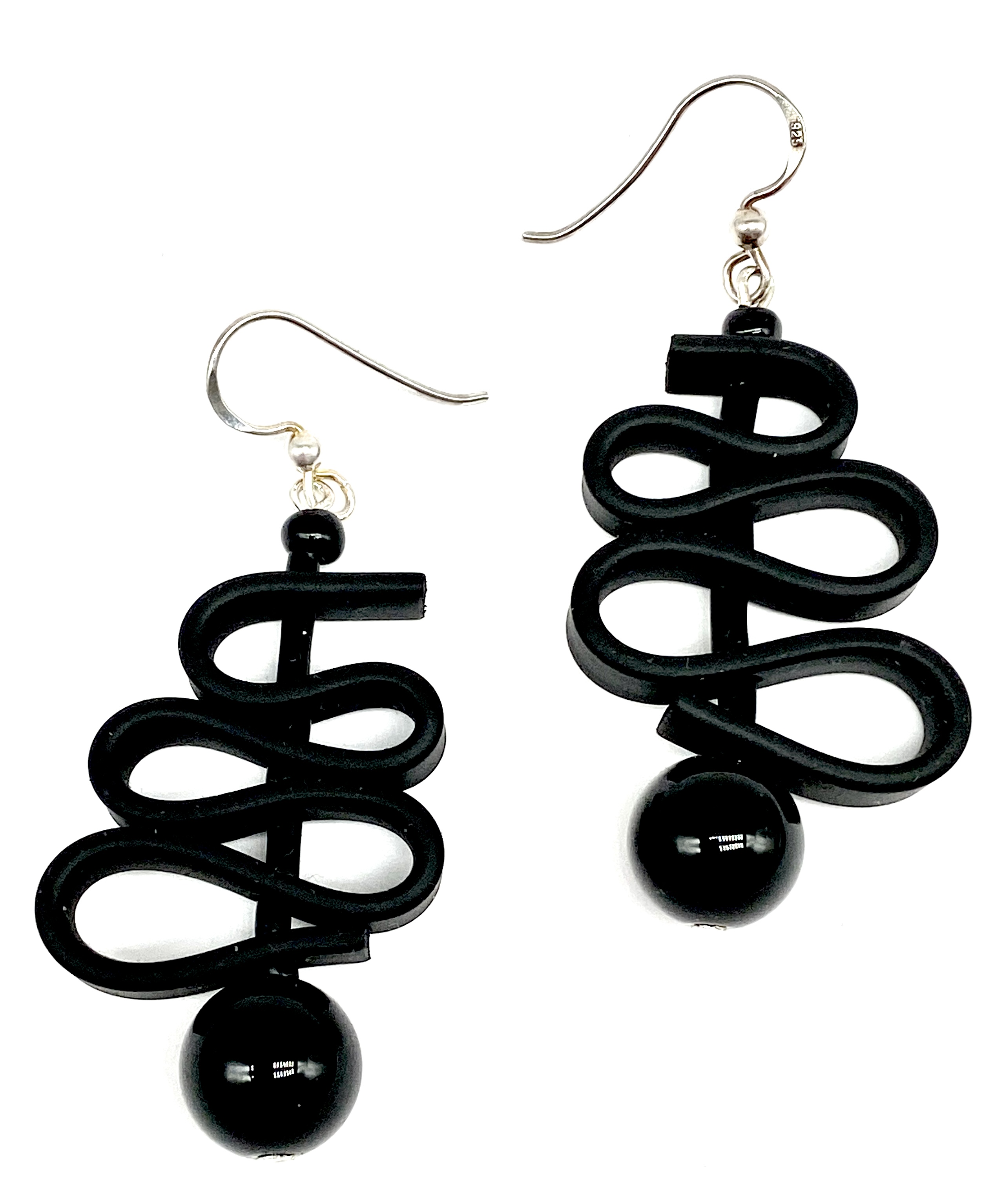Earrings black Onyx
