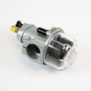 Transparent float bowl for checking float function on Bing carburetors