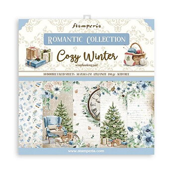  Stamperia Paper Pad 12"x12"- Romantic Cozy winter