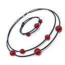 Set Annicka  Halsband och armband röd