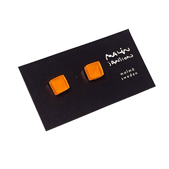 Silverörhänge  - SQUARE PEACH - transparent - Silver/acryl