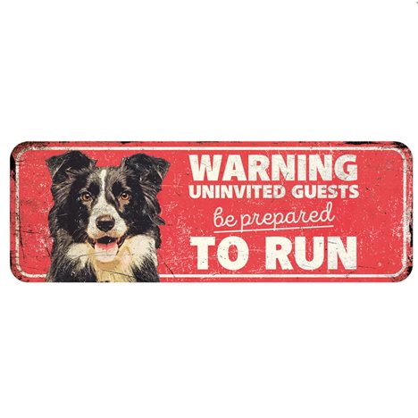 Metallskylt "Warning Uninvited Guests" 40x30cm Röd 