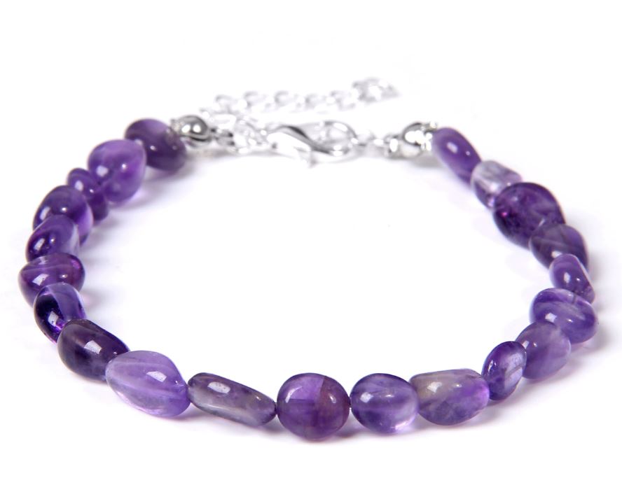 Trumlad Mini Stenar Armband med Förlängnings kedja - Ametist