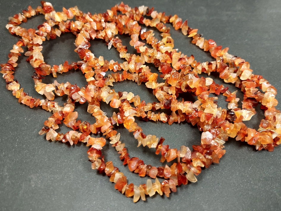 Karneol Chip Halsband - 90 cm