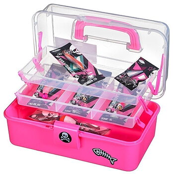 Fiskelåda 2 plan 28x16x13cm för insjöfiske rosa