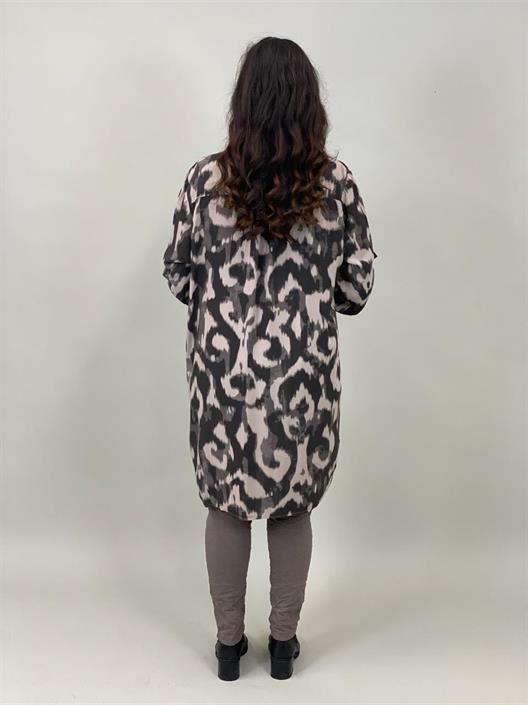 Mönstrad långskjorta Mandy - Taupe - 3