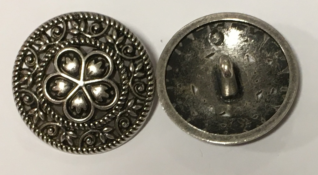 Metallknapp Snirklig Blomma 15 & 22