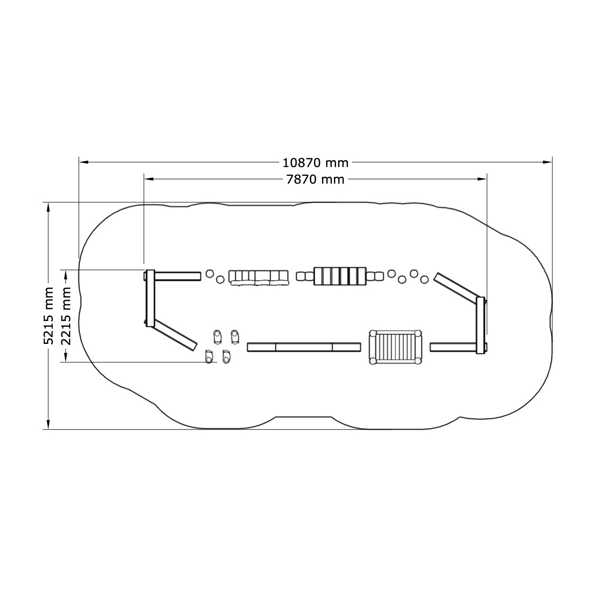 Paket Hinderbana Oval, 1-3 år - 2