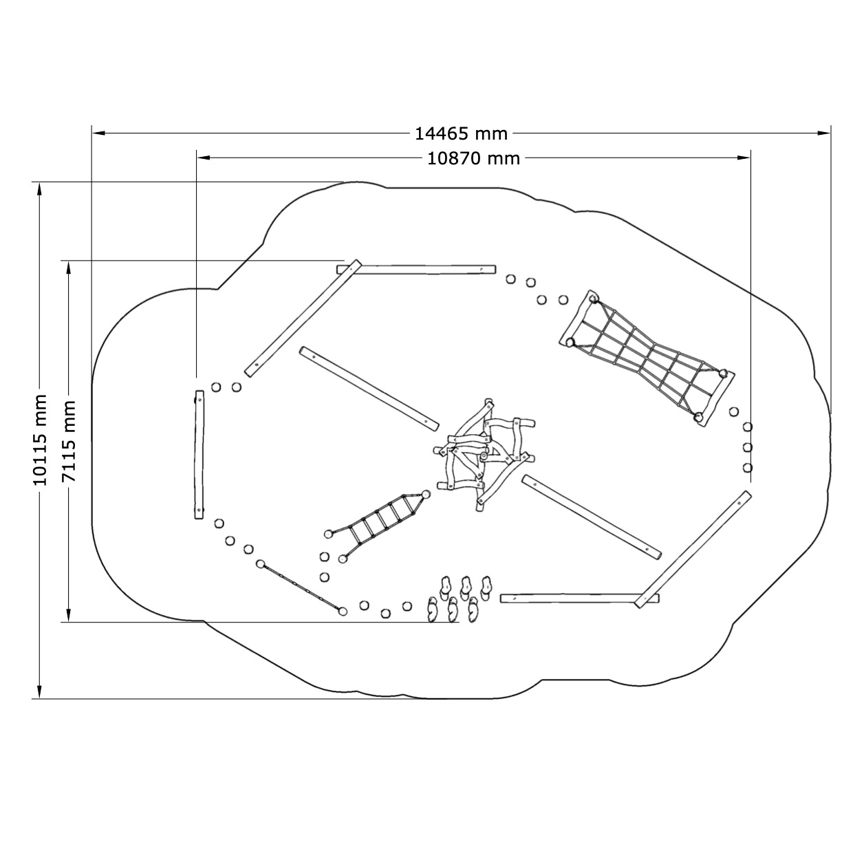 Pakke Hinderløype Oval, 3-6 år - 2