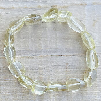 Armband 10mm Citronkvarts - Facett - Oval