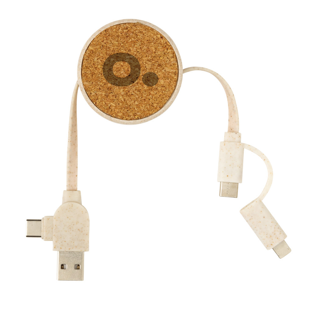 Kork och vete 6-i-1 utdragbar kabel, ON DEMAND