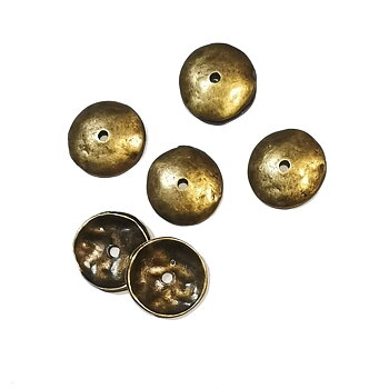 Platta bronsfärgade pärlkåpor 13 mm, 10 st