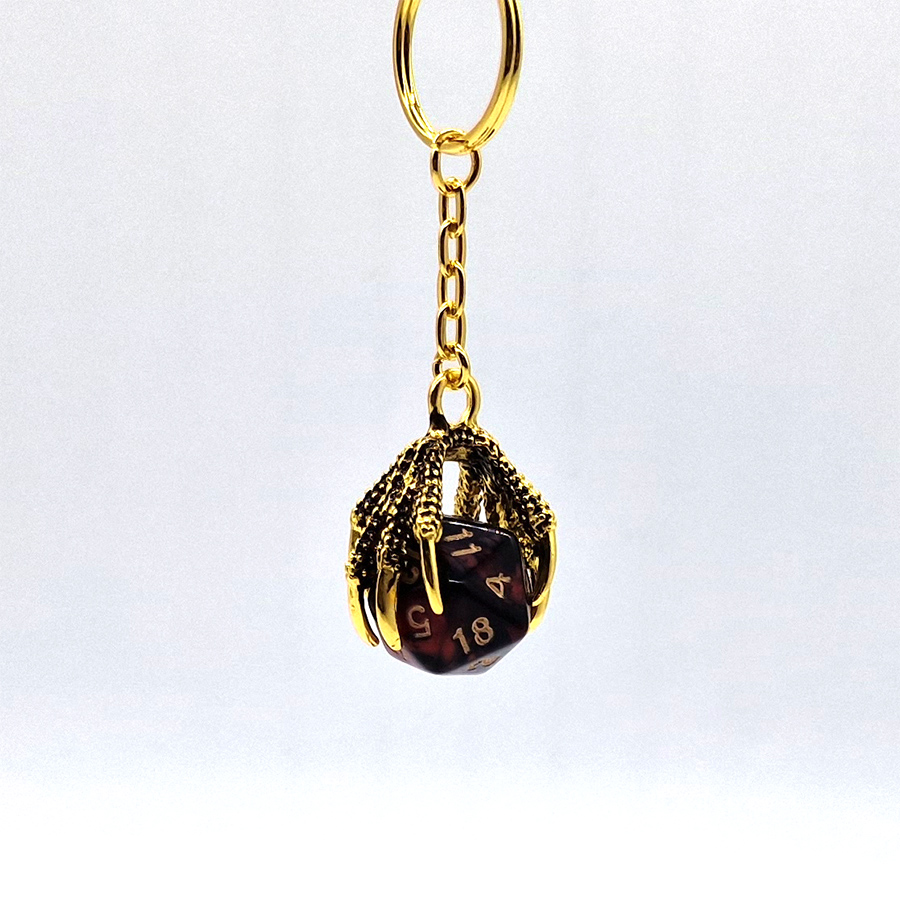 Keychain d20 Golden Dragon Claw - 2