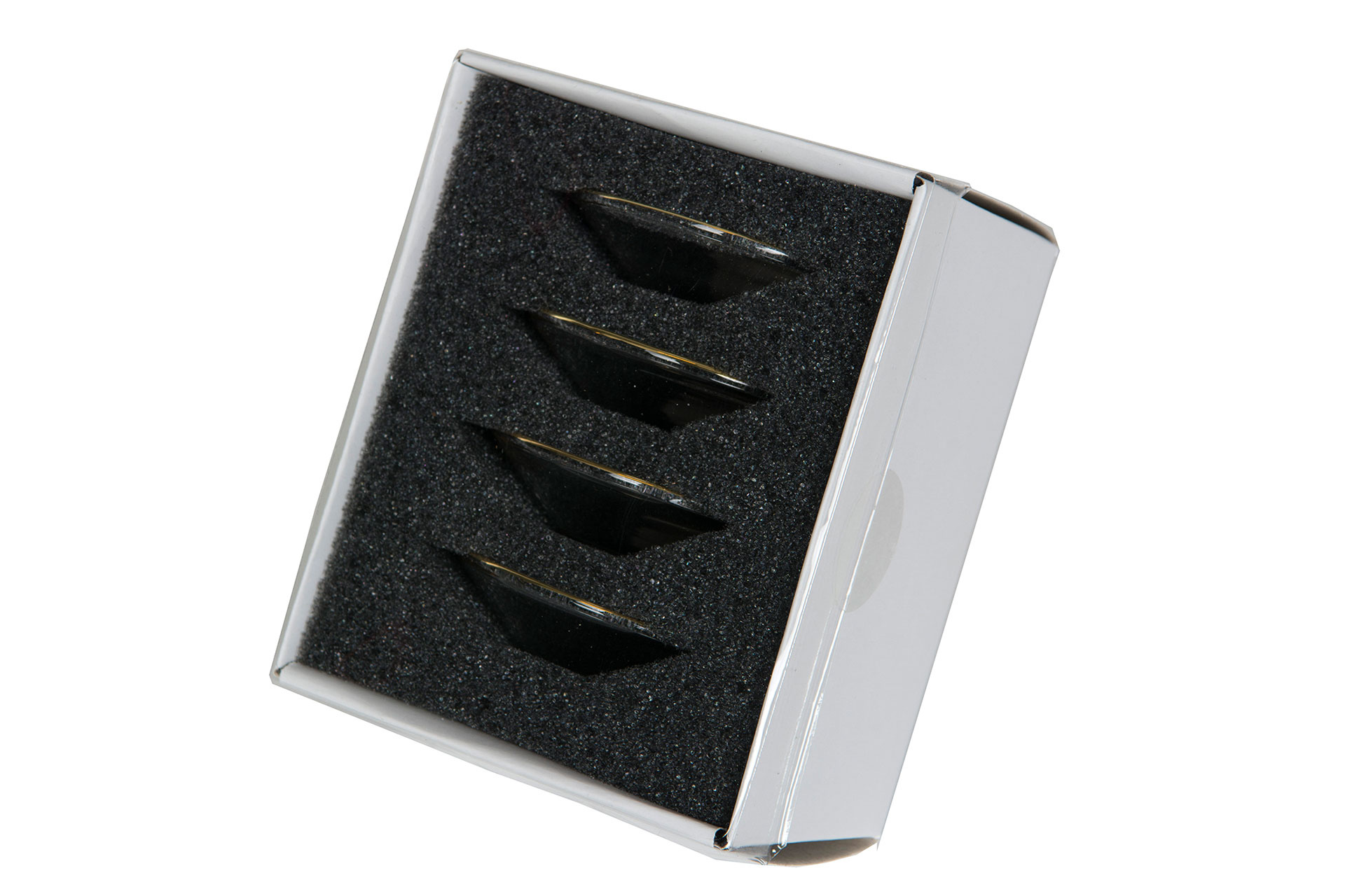 Ljusmanschett i klart glas med guldkant, 4-pack