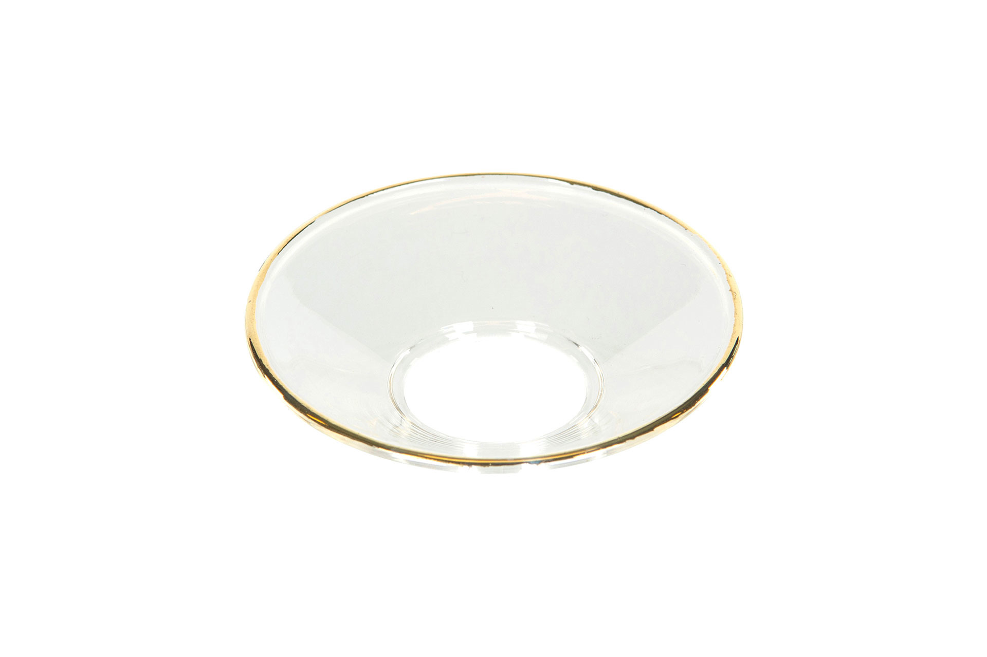 Ljusmanschett i klart glas med guldkant, 4-pack