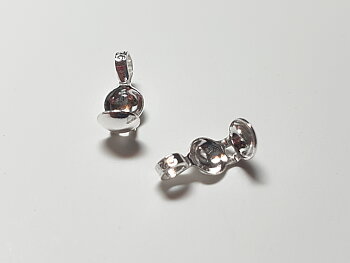 Knutgömma 4mm med sidvikt fästring 2st/1 par per fp Pris/par 925-silver