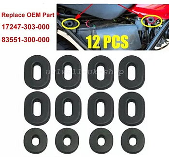 Gummigenomförningar 12 pack sats till sidokåporna Honda CB750K 1970-78 (2-17247-303-000 , 4-83551-300-000