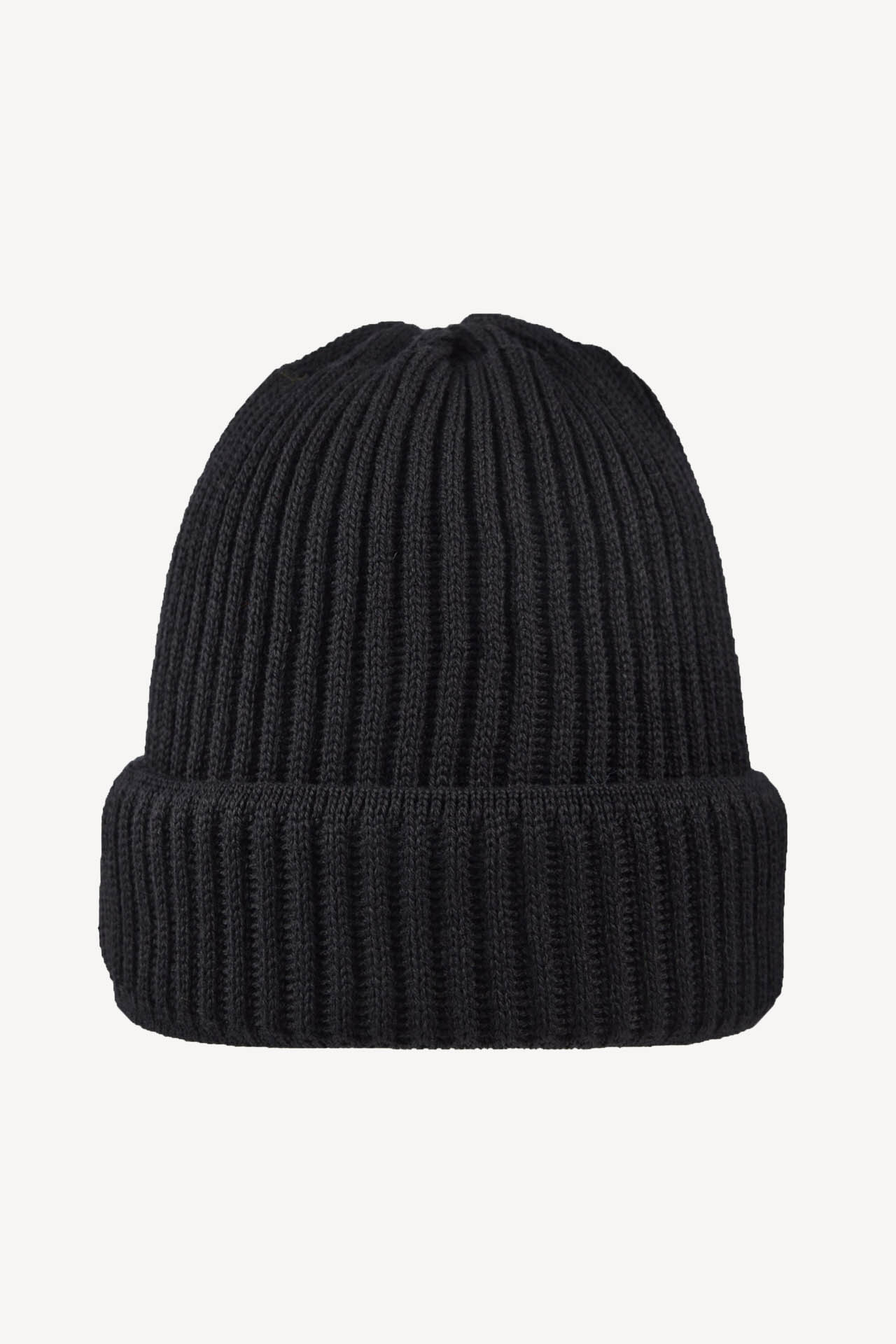 Stickad mjuk merinomössa med uppvik, svart