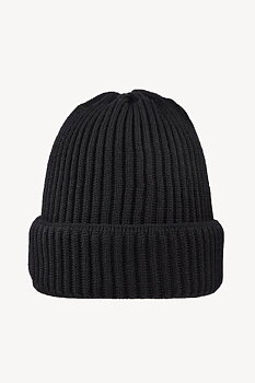 Stickad mjuk merinomössa med uppvik, svart