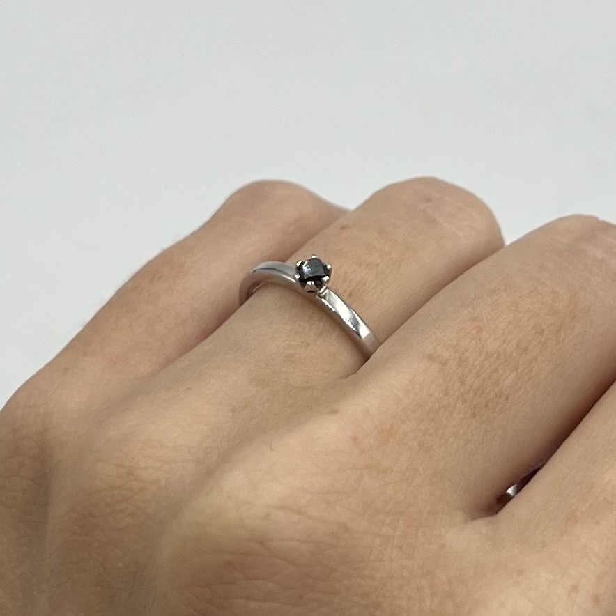 Ring Elly handgjord svart diamant vitguld 18 karat  - 3