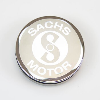 Abdeckplatte "Sachs" Aluminium verchromt für Tacho Ø 48 mm
