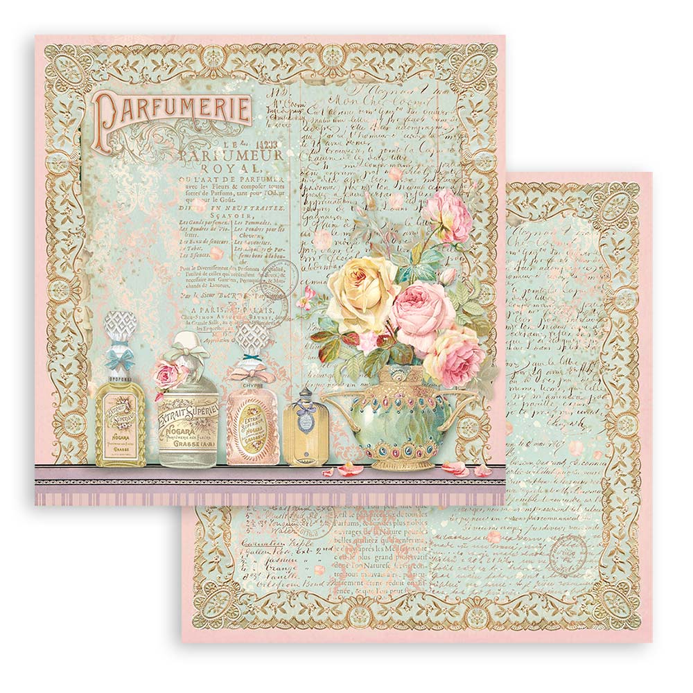 Stamperia - Rose Parfum - 10 olika dubbelsidiga ark 8x8" - 2