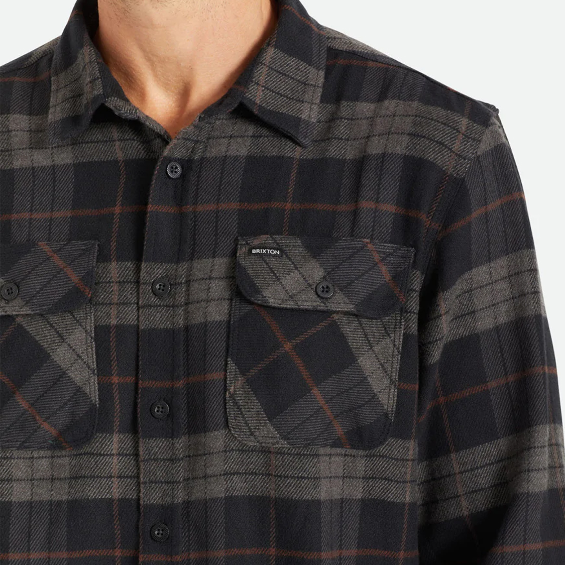 Brixton - Bowery Flannel Black/Charcoal - 5