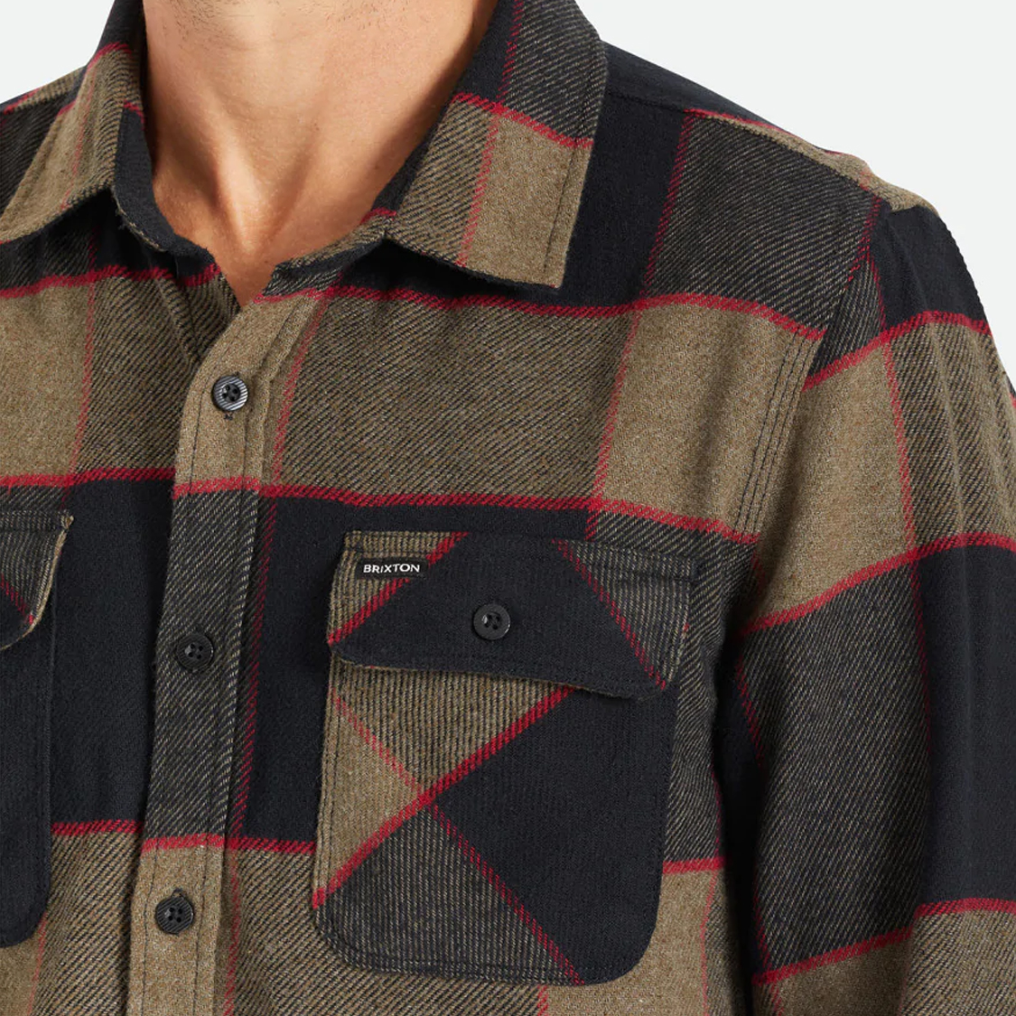 Brixton - Bowery Flannel Heather Grey/Charcoal - 5