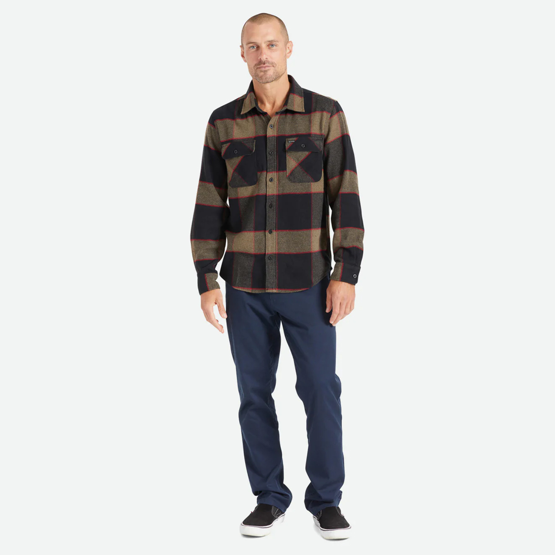Brixton - Bowery Flannel Heather Grey/Charcoal - 4