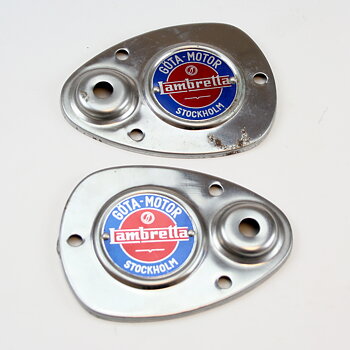 Kromade gaffel skydd Lambretta D/LD + F V.2 NOS A193  Par