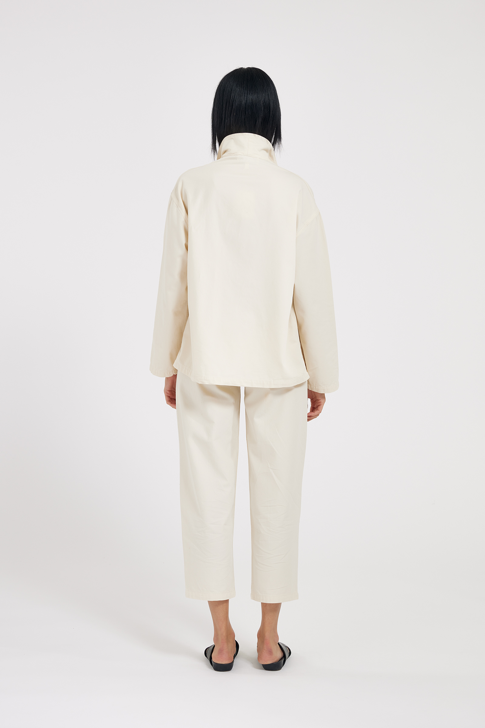 Tali canvas loose superior cotton tailored jacket - Cream white
