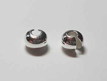 Klämtubskåpa 4mm högblank 2st/fp Pris/fp  925-silver ( smal öppning)